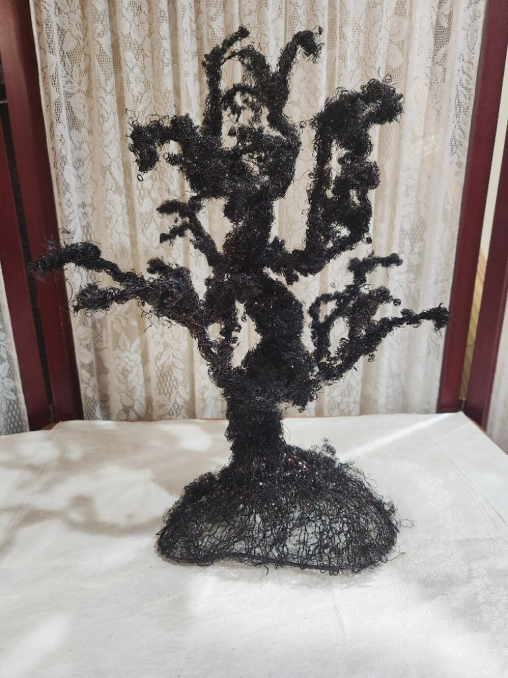 Rare Handmade Black Wire Spooky, Gothic, Creepy Halloween Tree